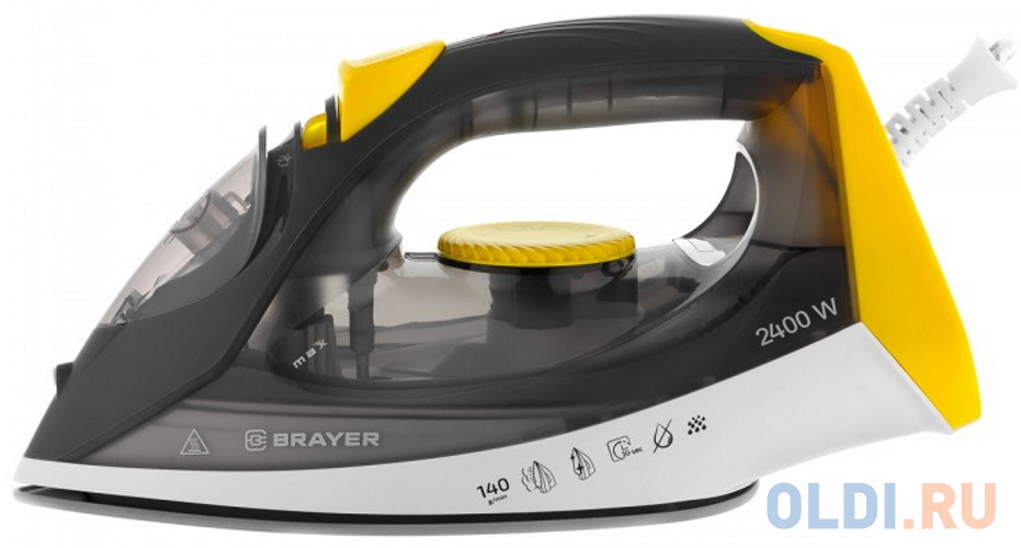 Утюг BRAYER BR4003GY, 2400 Вт, керамическое покрытие, самоочистка, антикапля, антинакипь, автоотключение, серый в Москвe