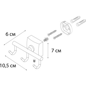 Планка с 3 крючками Fixsen Kvadro (FX-61305C)