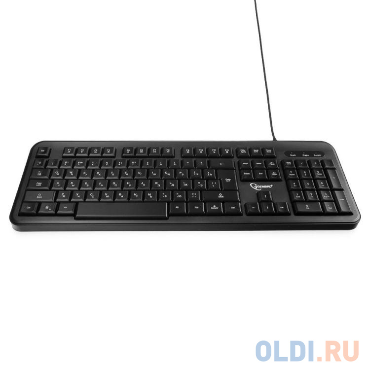 Клавиатура с подсв. Gembird KB-200L, USB, черн, 104кл, подсвет белая, каб 1.45м