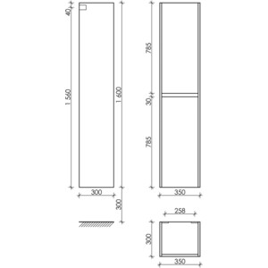 Пенал Sancos Libra 35 дуб чарльстон (PLB35ECH)