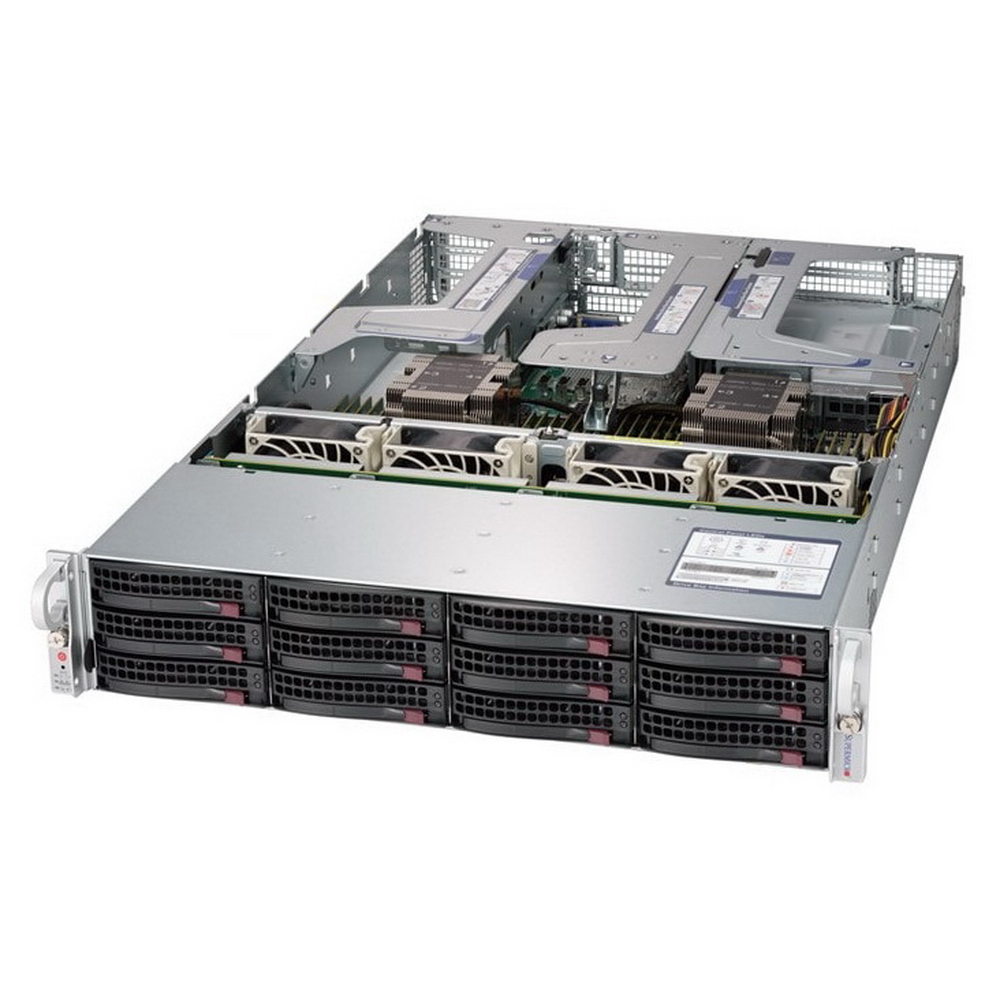 Серверная платформа SuperMicro 6029U-E1CR4, 2xSocket3647, 24xDDR4, 12x3.5 HDD HS, 4GLAN, IPMI, Redundant 2x1000 Вт, 2U (SYS-6029U-E1CR4)